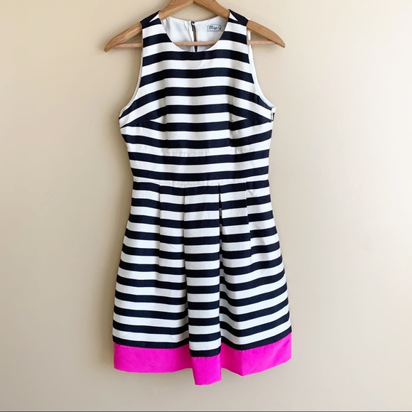 Eliza J stripe fit and flare cocktail RELISTED - Picture 2 of 13